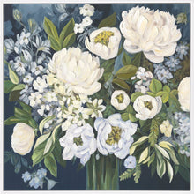 Laden Sie das Bild in den Galerie-Viewer, Ölbild 'Blumenstrauß' blau weiß