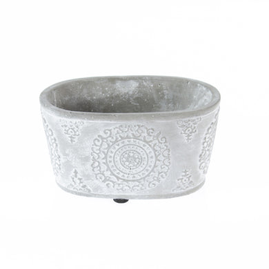 Jardiniere 'Ornamnt' oval grau