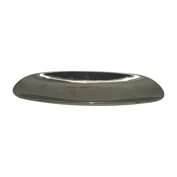 Keramikschale silber oval