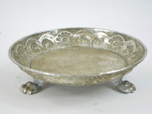 Schale mit Füßen alt-silber