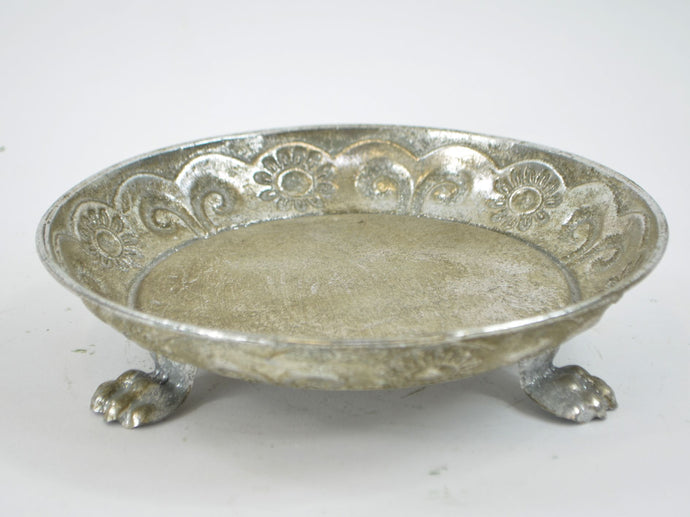 Schale mit Füßen alt-silber