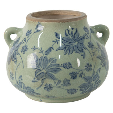 Vase Krugform blau-grau