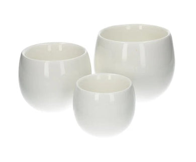 Blumentopf 'Bowle' creme groß