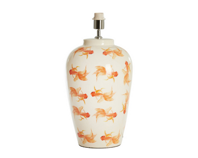 Lampenfuß 'Fish' creme-orange