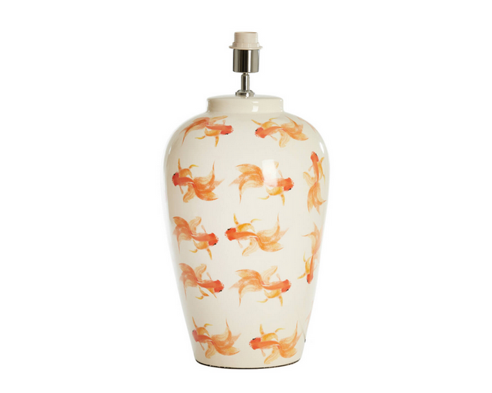 Lampenfuß 'Fish' creme-orange
