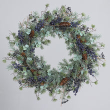 Laden Sie das Bild in den Galerie-Viewer, Mix-Kranz mit Zapfen u. Beeren, blue