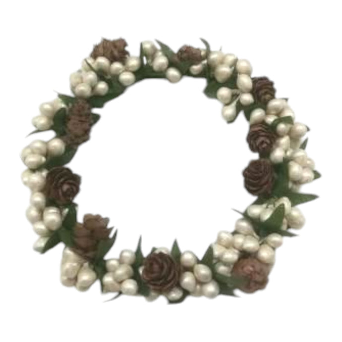 Kranz 'Mini' creme mit Zapfen