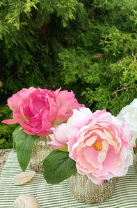 Päonien-Arrangement 'Saskia' in Glasvase, pink