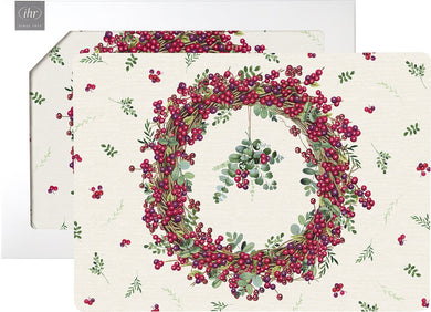 2 Tischsets 'Berry Wreath' cream