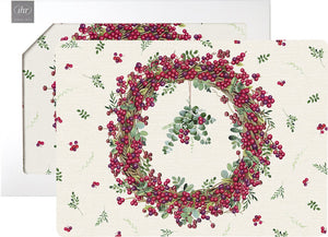 2 Tischsets 'Berry Wreath' cream