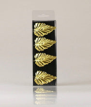 Laden Sie das Bild in den Galerie-Viewer, 4-Set Serviettenring &#39;Blatt&#39; gold