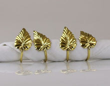 Laden Sie das Bild in den Galerie-Viewer, 4-Set Serviettenring &#39;Blatt&#39; gold