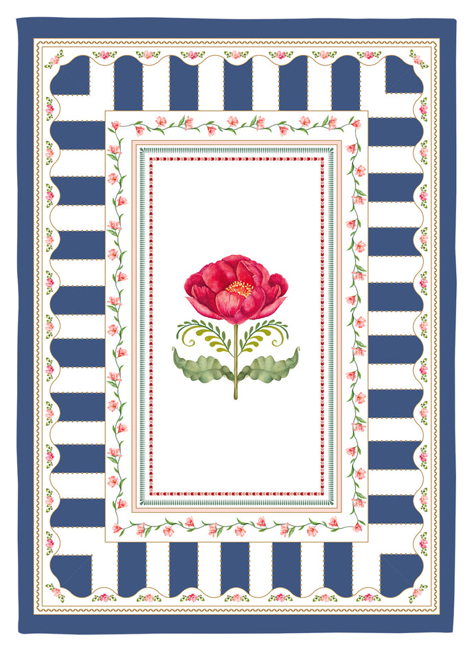 Geschirrtuch 'Flowery' blau