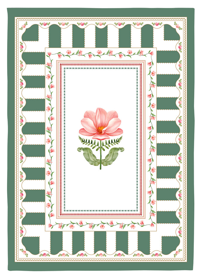 Geschirrtuch 'Flowery' grün