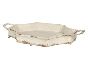 Metall-Tablett 'Achteck' creme kl.