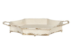 Metall-Tablett 'Achteck' creme kl.