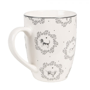 Tasse 'Dackel Allover' creme-grau