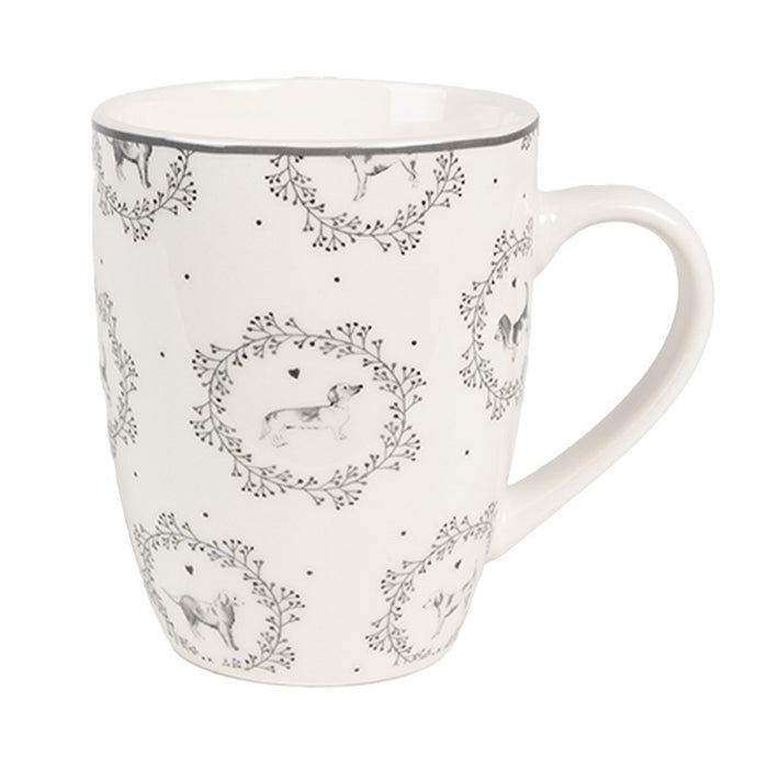 Tasse 'Dackel Allover' creme-grau