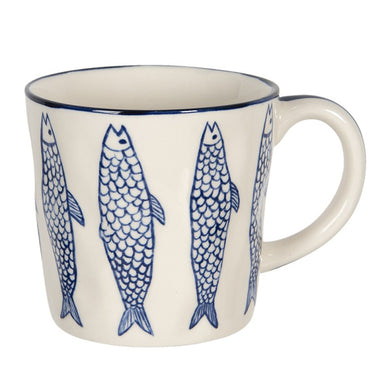 Tasse 'Fische' creme-blau