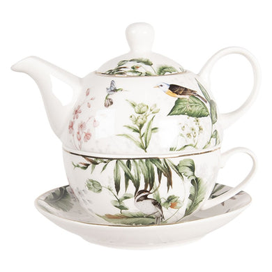 Tea for One 'Botanic', grün-weiß