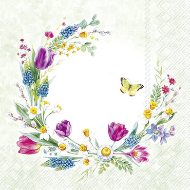 Lunch-Serv. 'Loving Spring Wreath' light green
