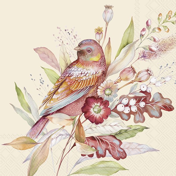 Lunch-Serv. 'Autumn meadow Bird' cream