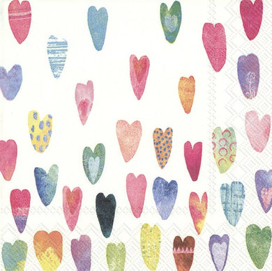 Cocktail-Serv. 'Rainbow Hearts'