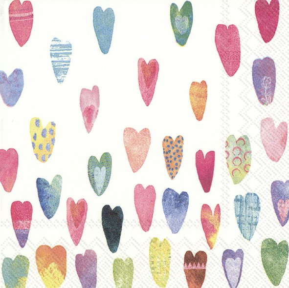 Cocktail-Serv. 'Rainbow Hearts'