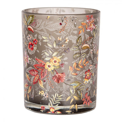 Glas-Windlicht 'Flowers' gr.