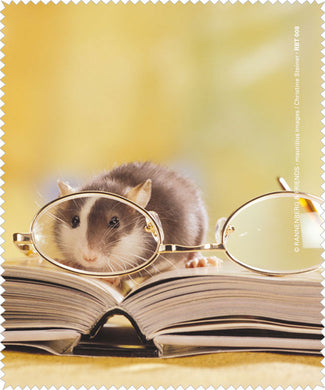 Brillenputztuch 'Leseratte mit Brille'