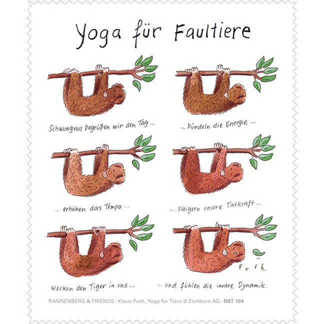 Brillenputztuch 'Yoga für Faultiere'
