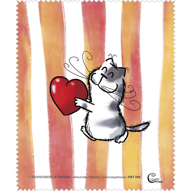 Brillenputztuch 'Catzz - Von Herzen'