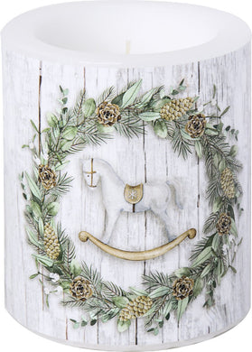 Windlicht 'White Xmas Wreath'