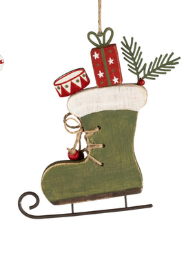 Schlittschuh-Stiefel grün