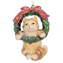 Laden Sie das Bild in den Galerie-Viewer, Deko-Hänger 'Katze im Kranz'