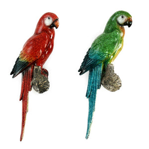 Poly-Papagei auf Ast, grün