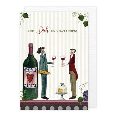Klappkarte 'Weintrinker'