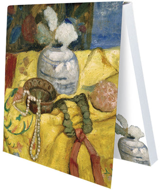 Klebezettel 'Stillleben mit gelber Decke'