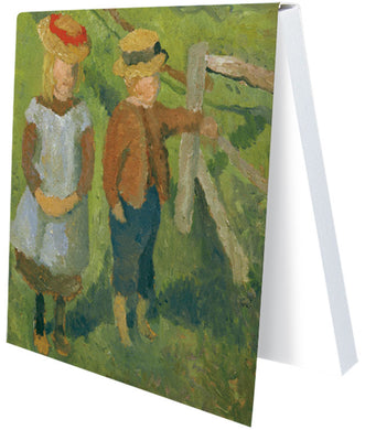 Klebezettel '2 Kinder in der Sonne'