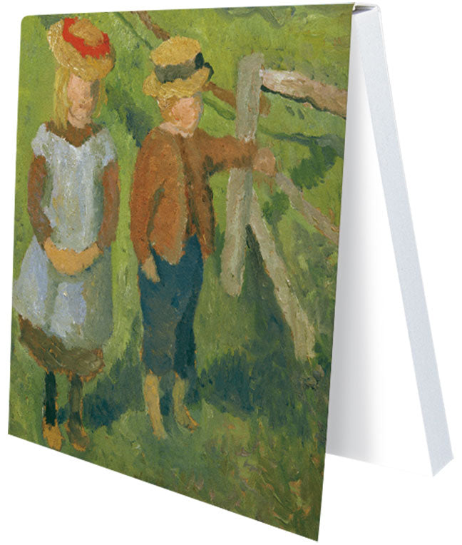 Klebezettel '2 Kinder in der Sonne'