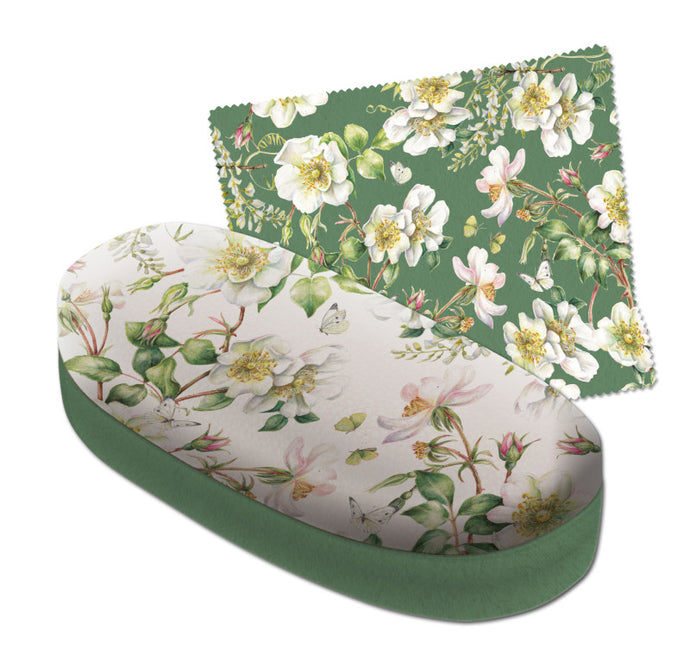 Brillenetui mit Putztuch 'Weiße Eleganz'