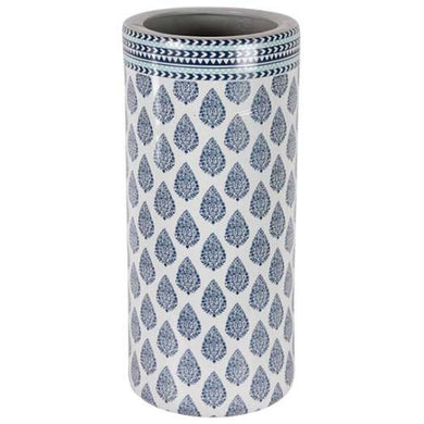 Boden-Vase 'Paisley' blau auf creme