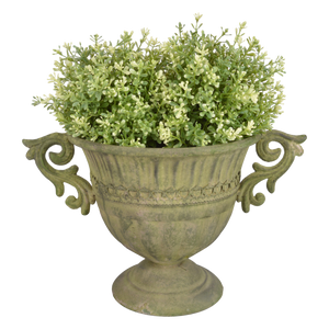 Metall-Vase 'Old Look' grün, rund