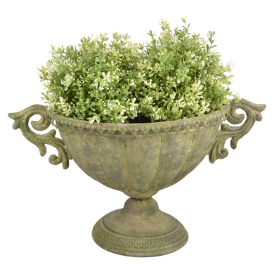 Metall-Vase 'Old look', grün