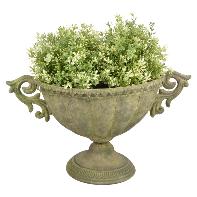 Metall-Vase 'Old look', grün