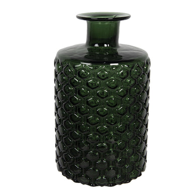Flaschen-Vase mit Rauten, grün