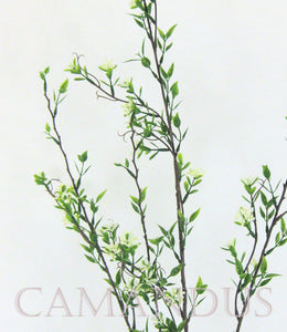 Blüten-Beeren-Zweig creme-grün 96cm