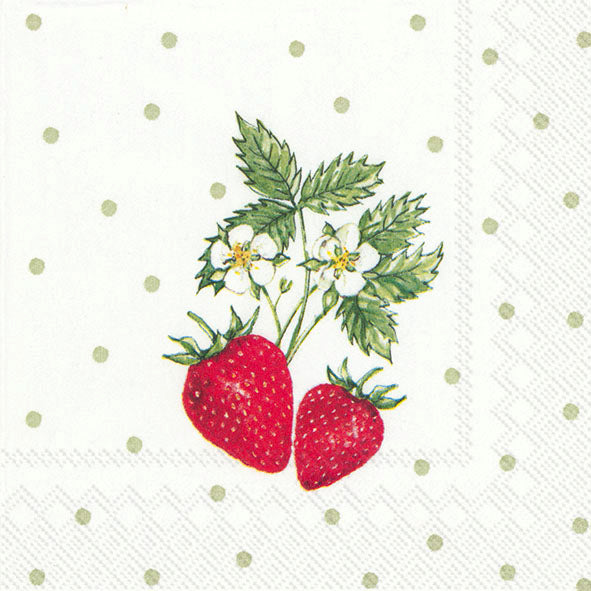 Cocktail-Servietten 'Little Lovely Strawberries'