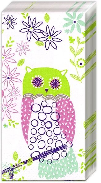 Taschentücher 'Jolly Owls' light green