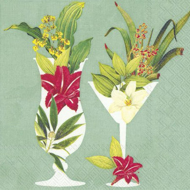 Cocktail-Servietten 'Cocktails in Paradise' mint